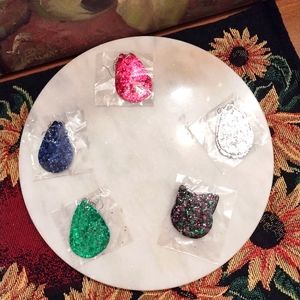 Brand New Glitter Teardrop dangle earrings 😍 Green